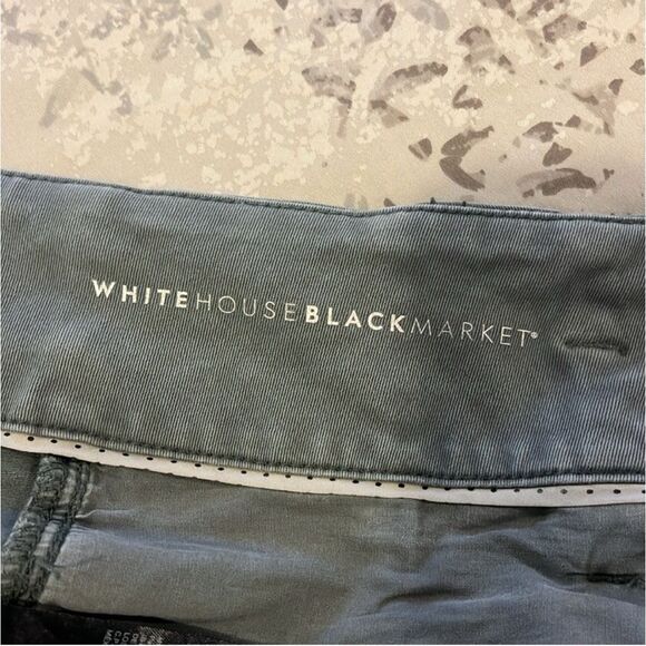 WHITE HOUSE BLACK MARKET | green slim high rise crop pants 2 - Picture 6 of 8